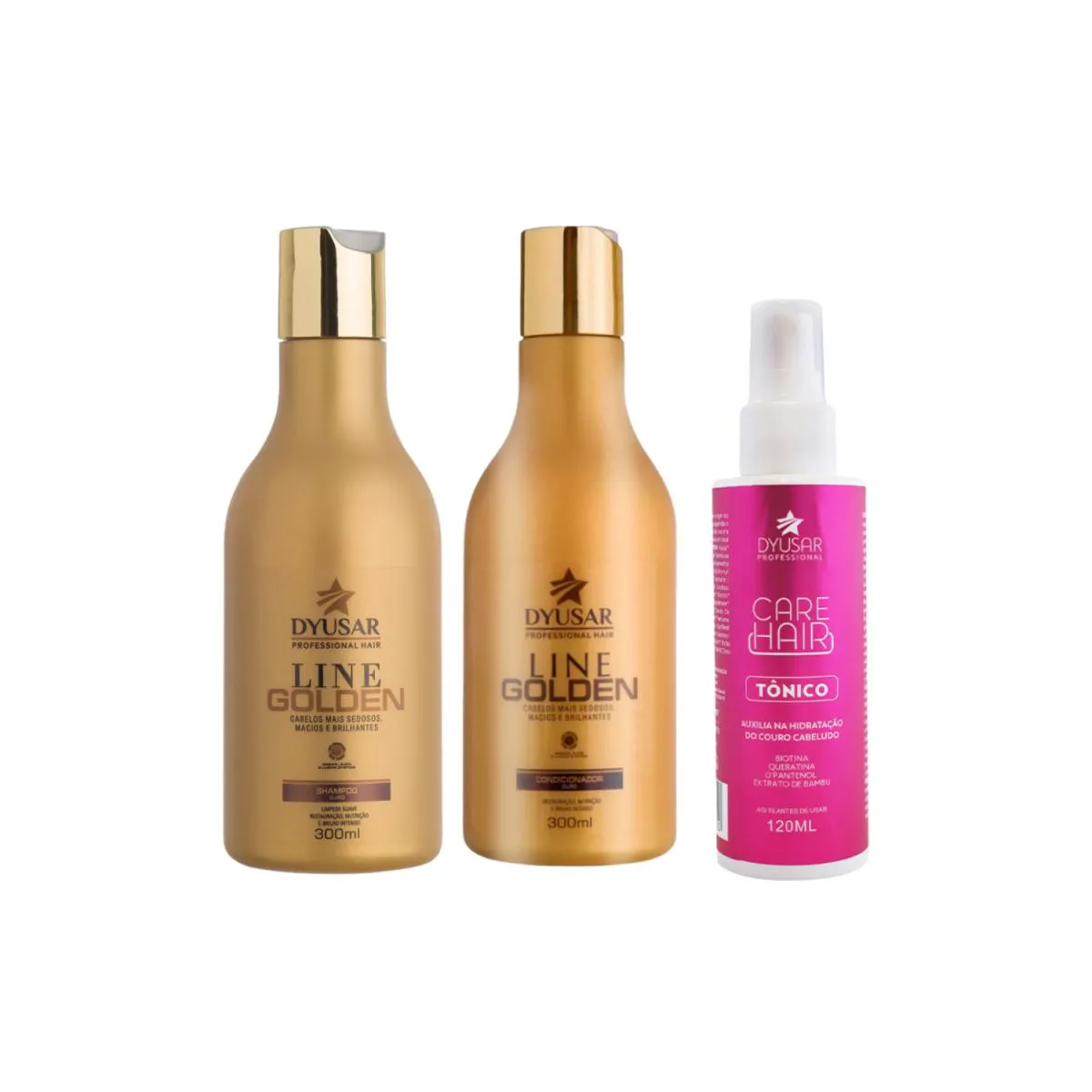 SHAMPOO E CONDICIONADOR LINE GOLDEN P + TôNICO 120ML