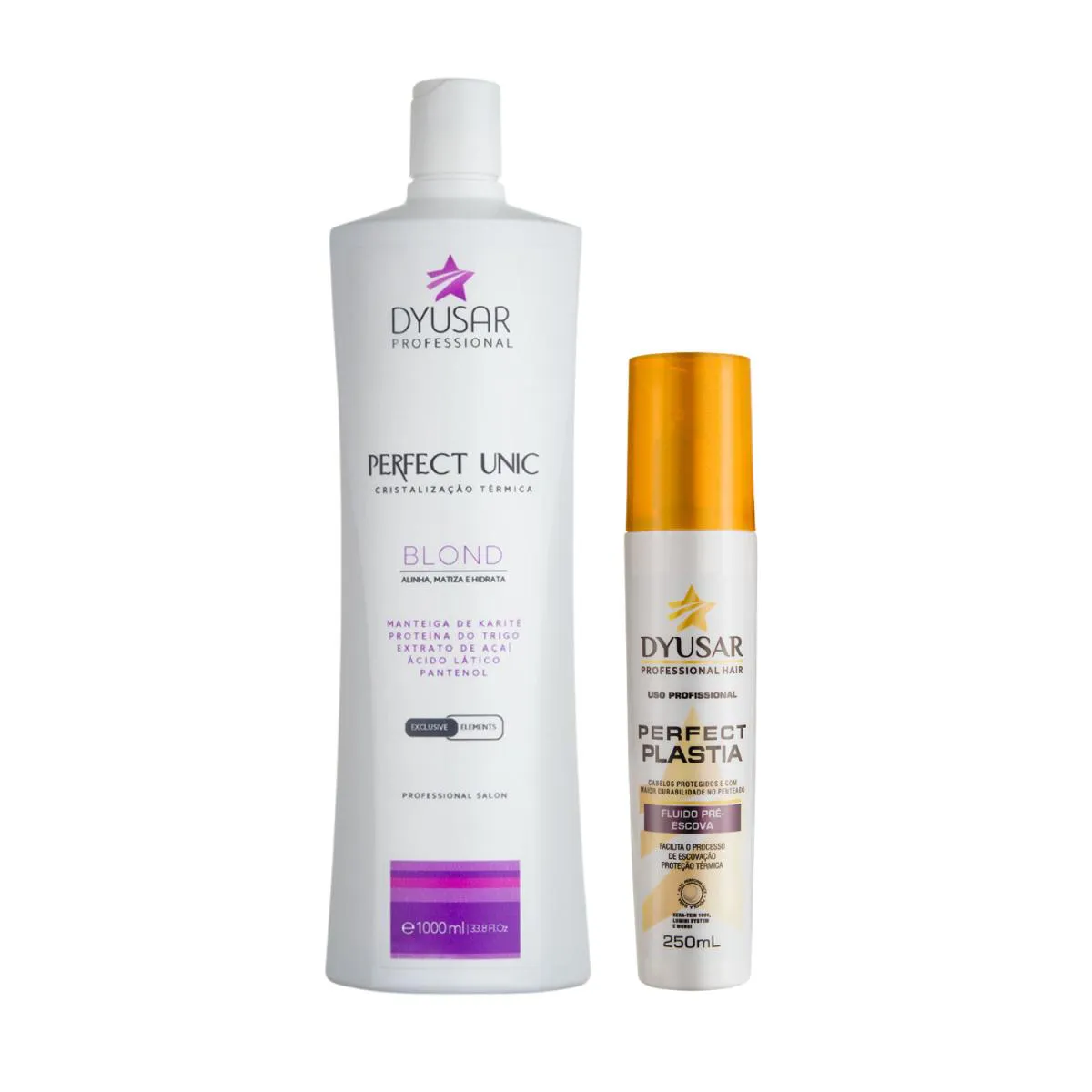 MáSCARA REESTRUTURADORA UNICPLASTIA BLOND 1L + FLUIDO PRé 250ML DYUSAR