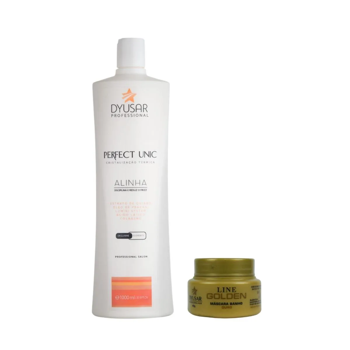MáSCARA REESTRUTURADORA UNICPLASTIA 1L + MáSCARA OURO 40G DYUSAR