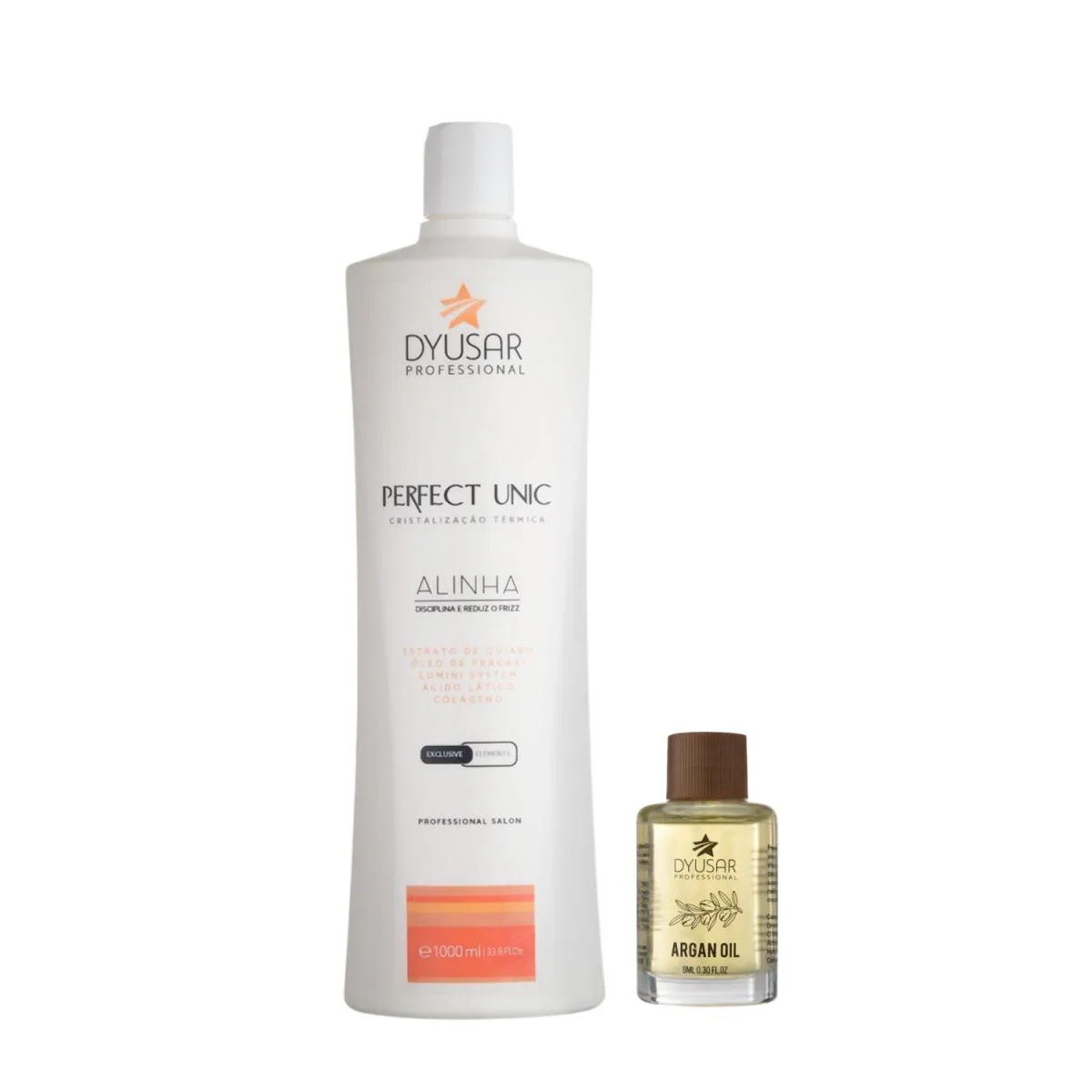 MáSCARA REESTRUTURADORA UNICPLASTIA  1L + OLéO ARGAN 9ML DYUSAR