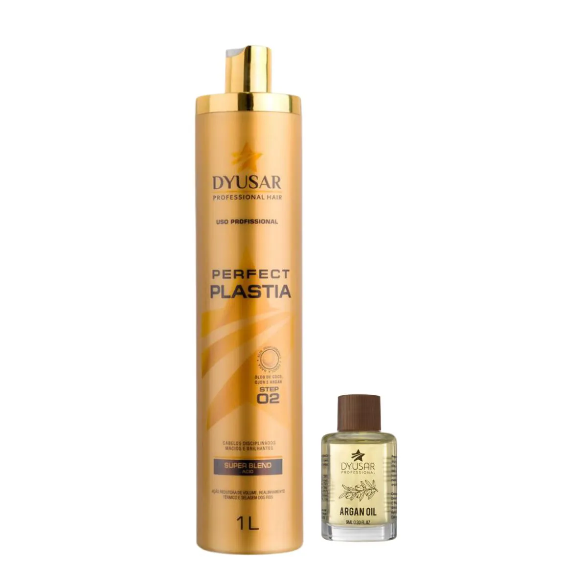 MáSCARA REESTRUTURADORA PERFECTPLASTIA 1L + OLéO ARGAN 9ML DYUSAR