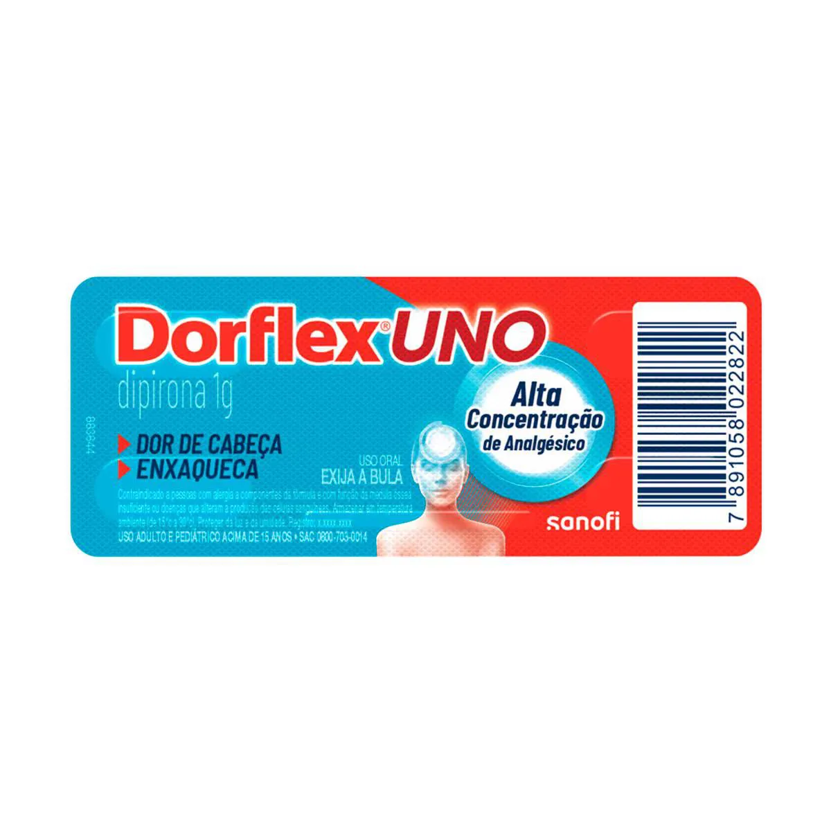 Dorflex Uno Dipirona Monoidratada 1g 4 comprimidos