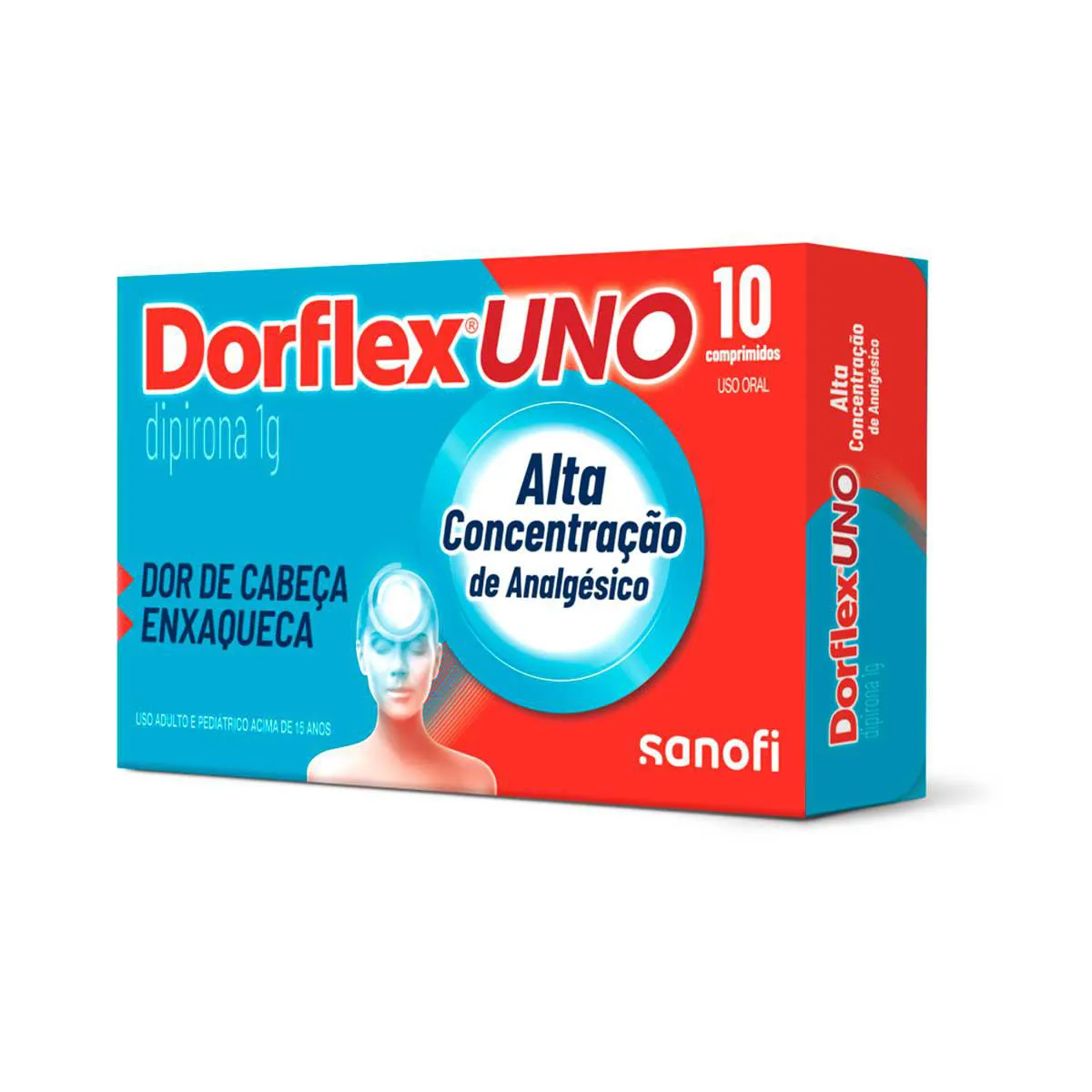 Dorflex UNO para Enxaqueca Dipirona Monoidratada 1g 10 comprimidos