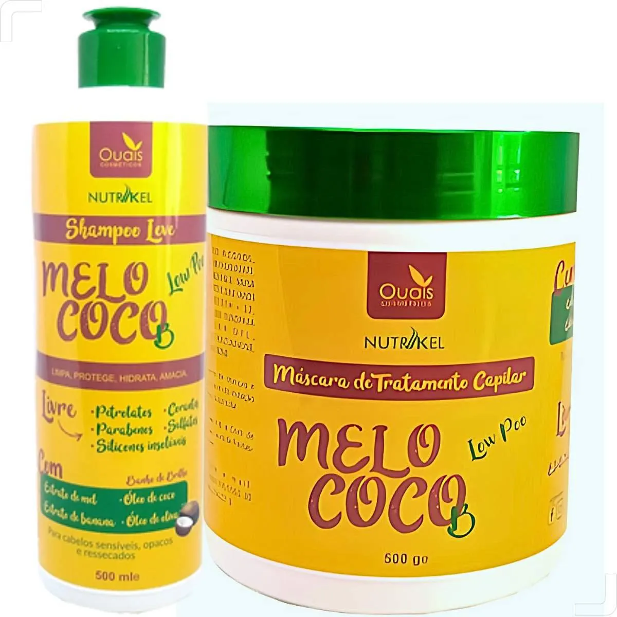 MáSCARA DE TRATAMENTO MELOCOCO 500G - SHAMPOO  LOW POO 500ML