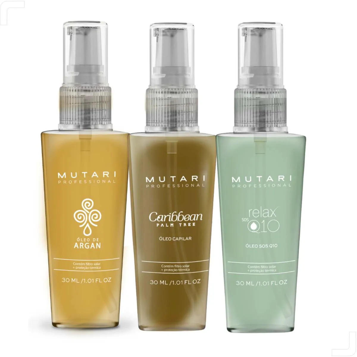 KIT ÓLEOS PRECIOSOS ÓLEO SOS Q10 - ÓLEO CARIBBEAN - ÓLEO DE ARGAN