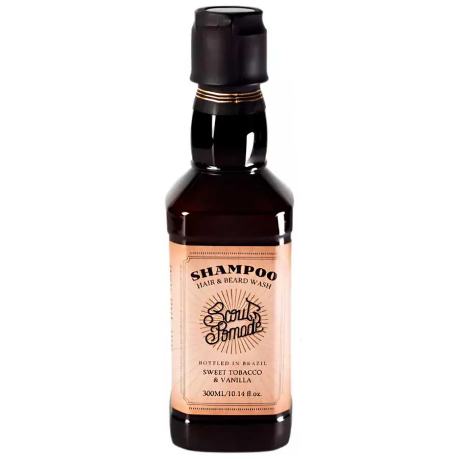 SHAMPOO BARBA E CABELO 300ML SCOUT - TABACO DOCE E BAUNILHA