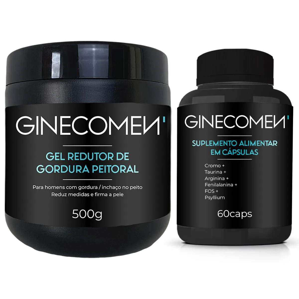 KIT GEL REDUTOR GINECOMASTIA / LIPOMASTIA + SUPLEMENTO GINECOMEN