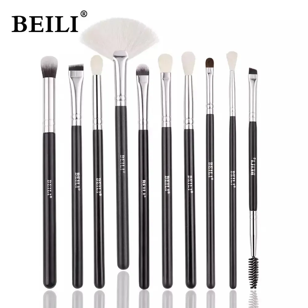 KIT PINCéIS DE MAQUIAGEM PROFISSIONAL BEILI BLUSH E SOMBRA E10pcs