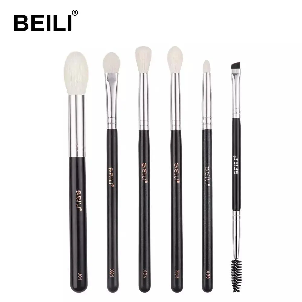 KIT DE PINCéIS BEILI PINCéIS PROFISSIONAIS PRETO CABELO NATURAL 6 PEçAS X6 Peças