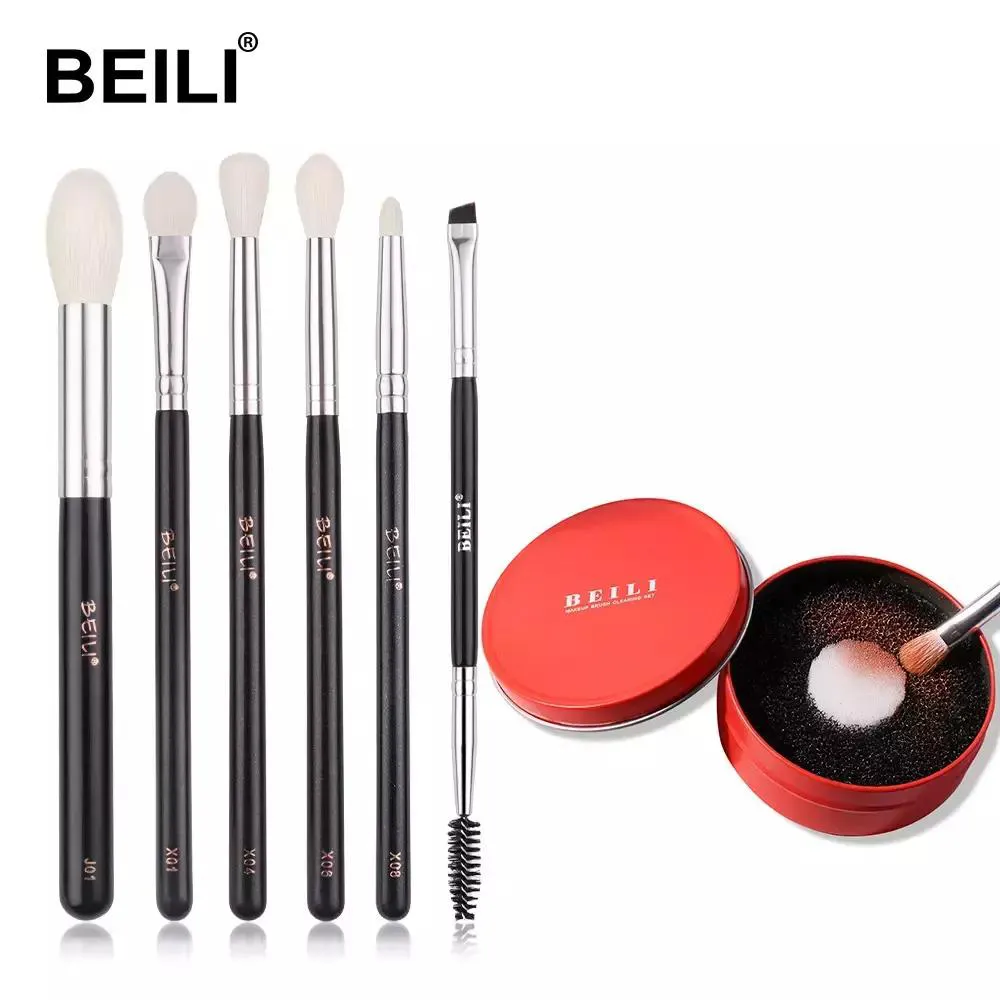 KIT DE PINCéIS BEILI PINCéIS PROFISSIONAIS PRETO CABELO NATURAL 6 PEçAS X6pcs COM Cb1126