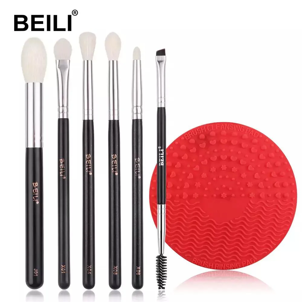 KIT DE PINCéIS BEILI PINCéIS PROFISSIONAIS PRETO CABELO NATURAL 6 PEçAS X6pcs COM P1011