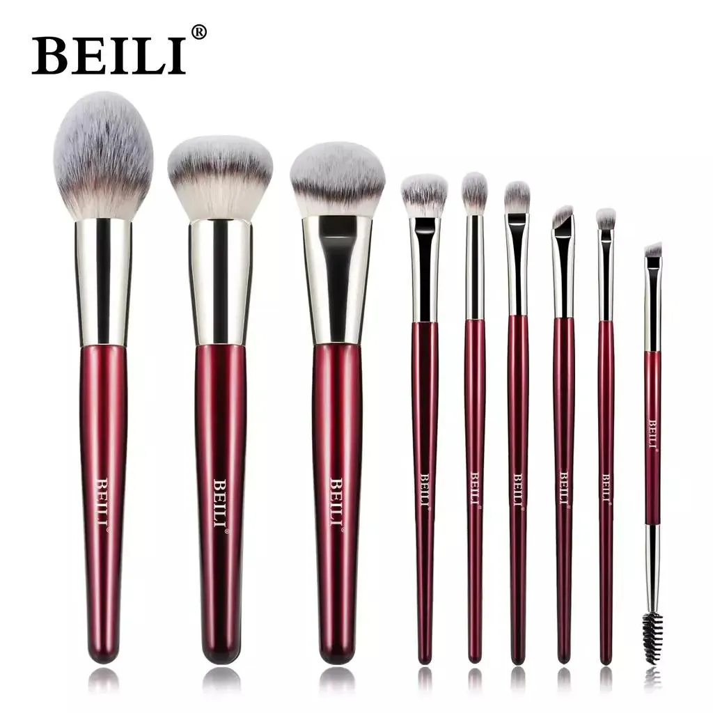 KIT BEILI 24 PINCéIS MAQUIAGEM BRANCO/PRATA - CERDAS NATURAIS PR9