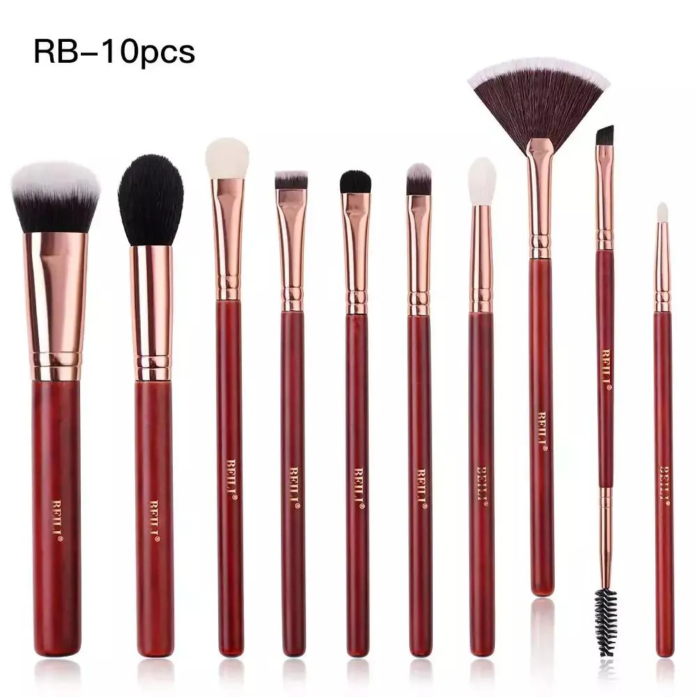CONJUNTO DE ESCOVAS DE MAQUIAGEM BEILI-PROFESSIONAL Rb10 Peças