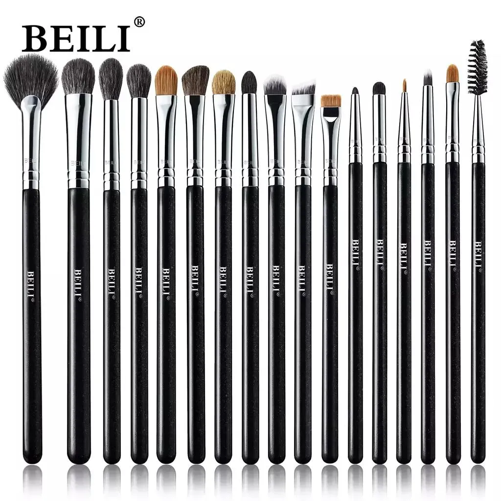 CONJUNTO DE PINCéIS MAQUIAGEM PRETO BEILI, 10-19 PCS NATURAL Ne17