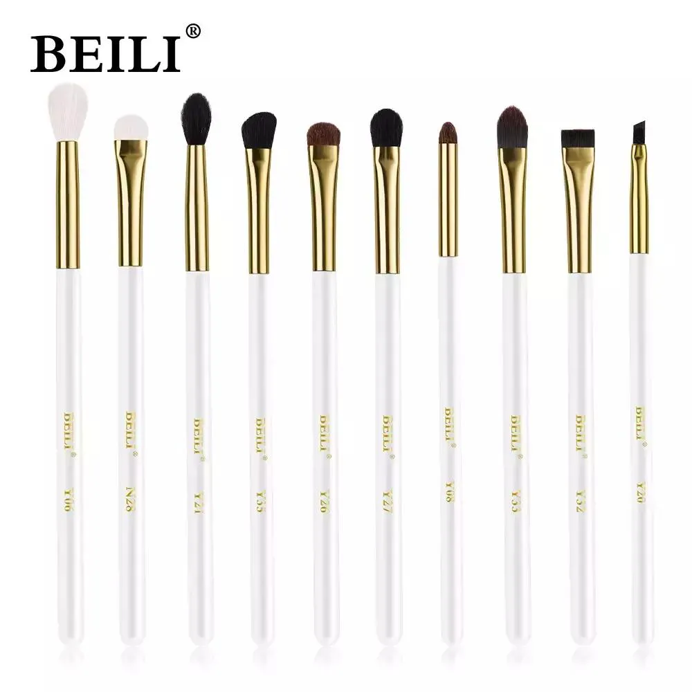 CONJUNTO DE PINCéIS MAQUIAGEM PRETO BEILI, 10-19 PCS NATURAL Wbe10