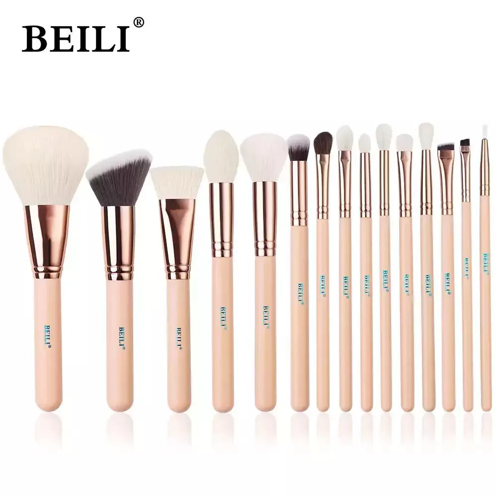 BEILI PINCéIS PROFISSIONAIS PRETO SINTéTICO KIT 15 PEçAS F15
