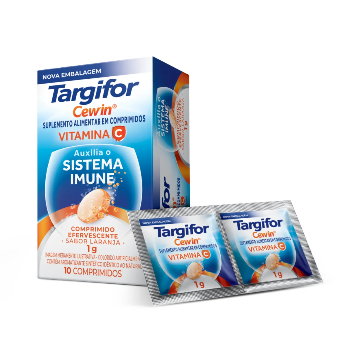 Vitamina C Efervescente Targifor Cewin 1g 10 comprimidos