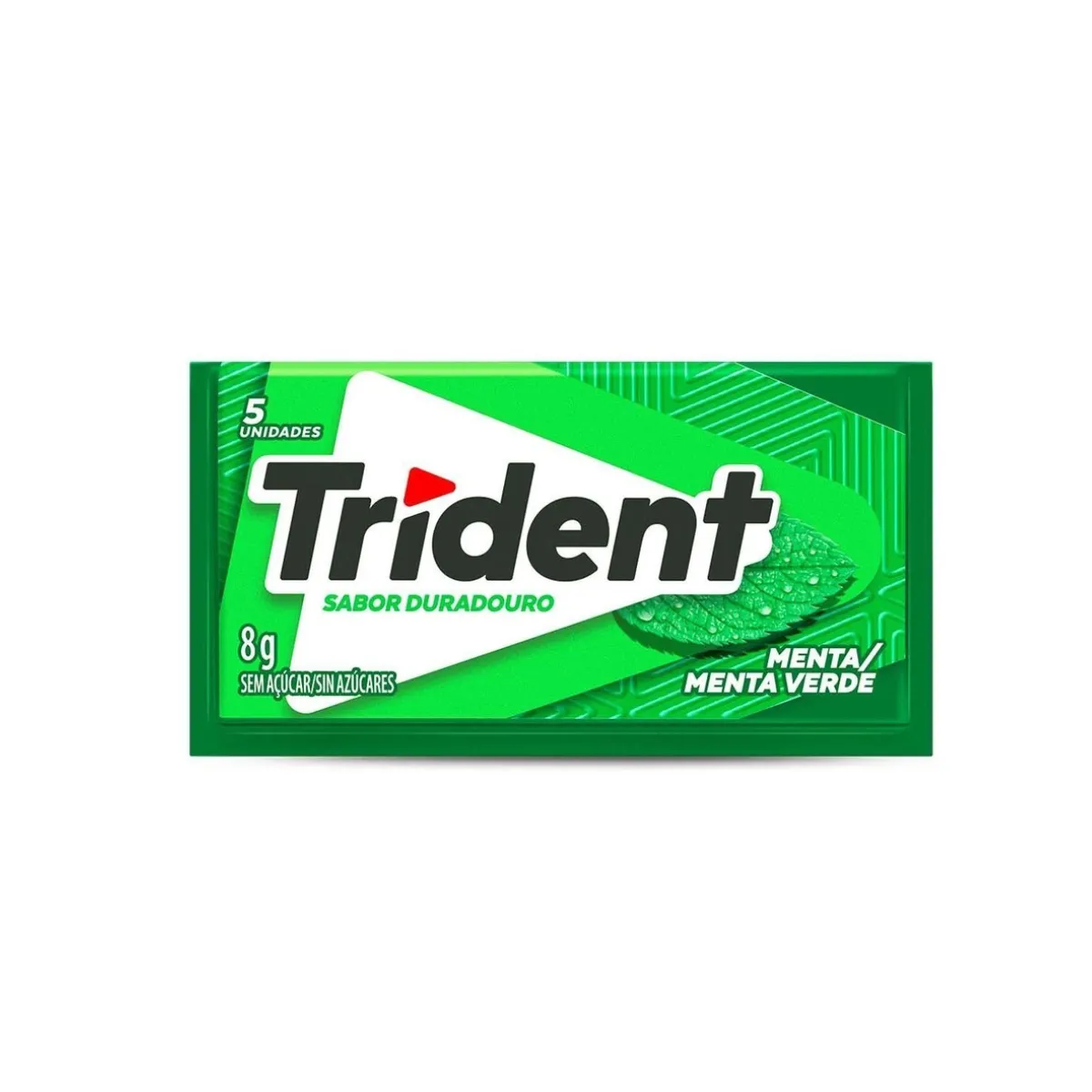 Trident Chiclete Sem Açúcar Sabor Menta com 5 unidades