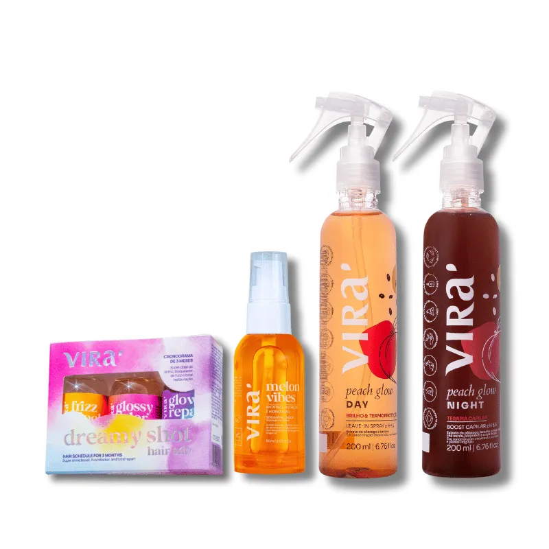 KIT SCALP & SHINE - PEACH DAY 200ML + PEACH NIGHT 200ML + MELON 60ML + DREAMY SHOT 3X 15ML