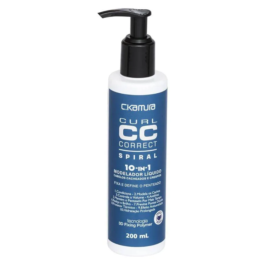ATIVADOR DE CACHOS 10-IN-1 SPIRAL CURL 200ML - C. KAMURA