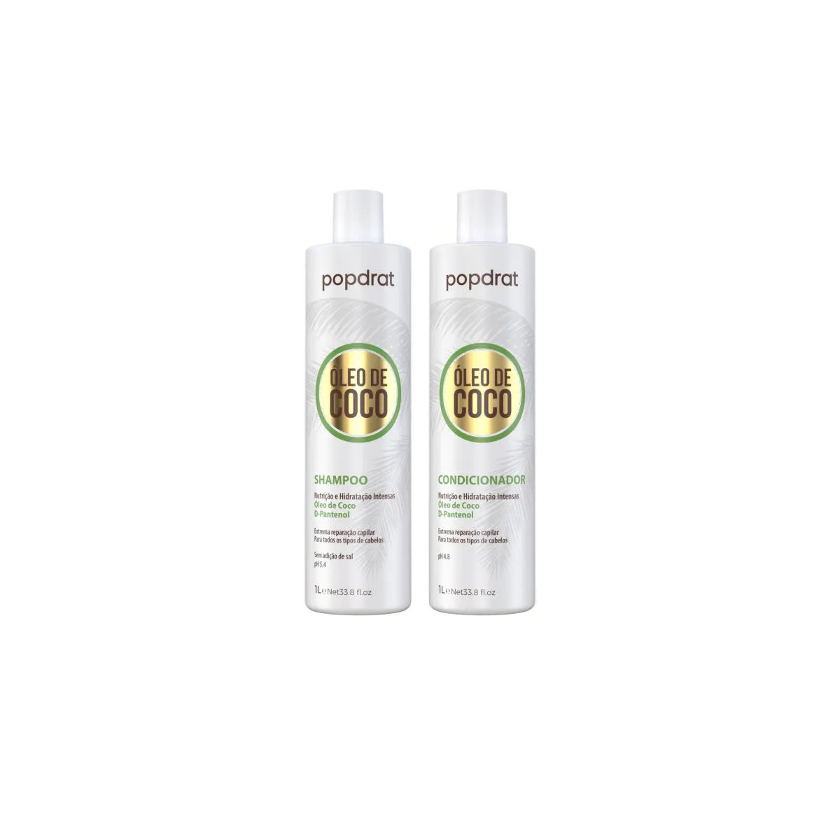 KIT ÓLEO DE COCO POPDRAT 1L