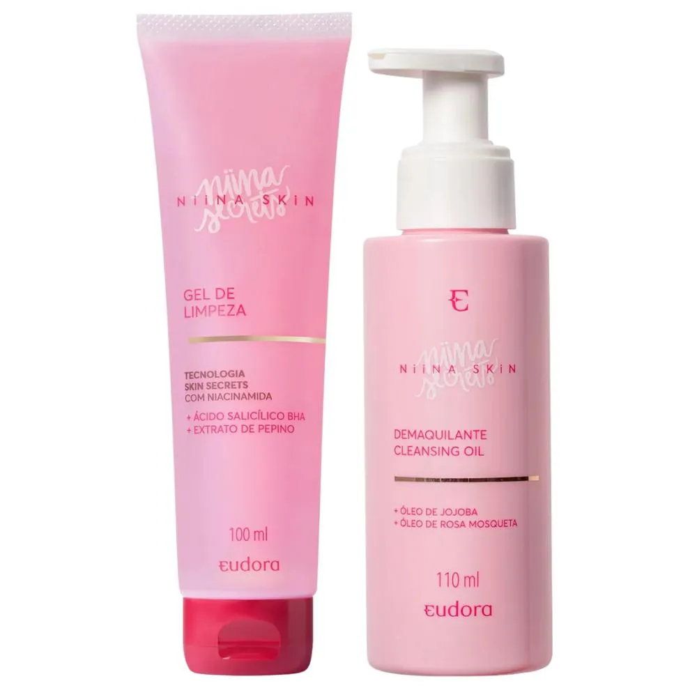 KIT SKINCARE NIINA SECRETS SKIN DEMAQUILANTE CLEANSING OIL 100ML + GEL DE LIMPEZA 100ML