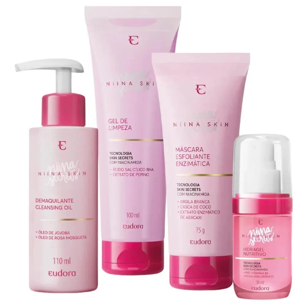 KIT SKINCARE NIINA SECRETS SKIN 4 ITENS