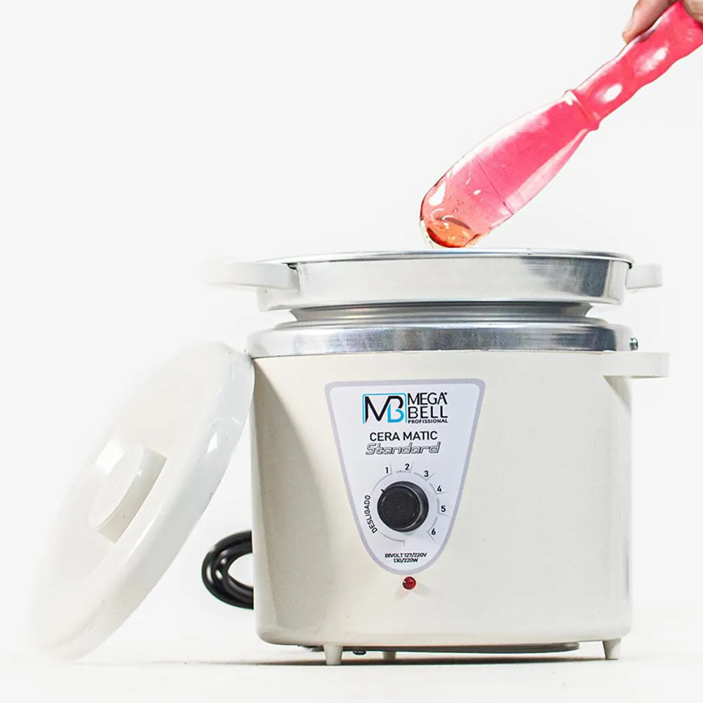 AQUECEDOR DE CERA MATIC STANDARD MEGABELL C/REFIL 900G BRANCO