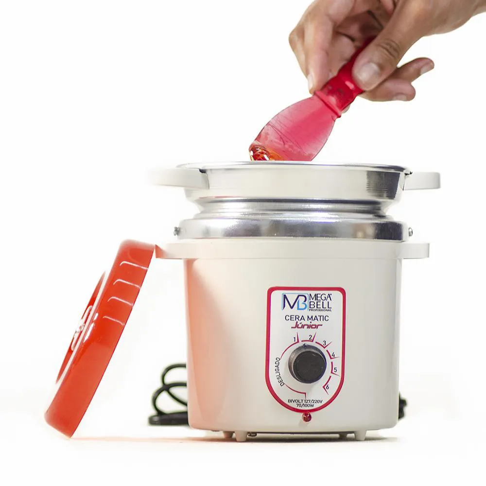 AQUECEDOR CERA MATIC JUNIOR MEGABELL C/ REFIL 400G VERMELHO