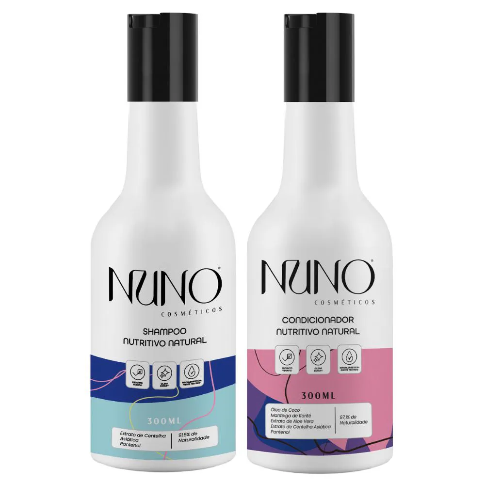 KIT CAPILAR NUNO NATURAL E NUTRITIVO SHAMPOO E CONDICIONADOR