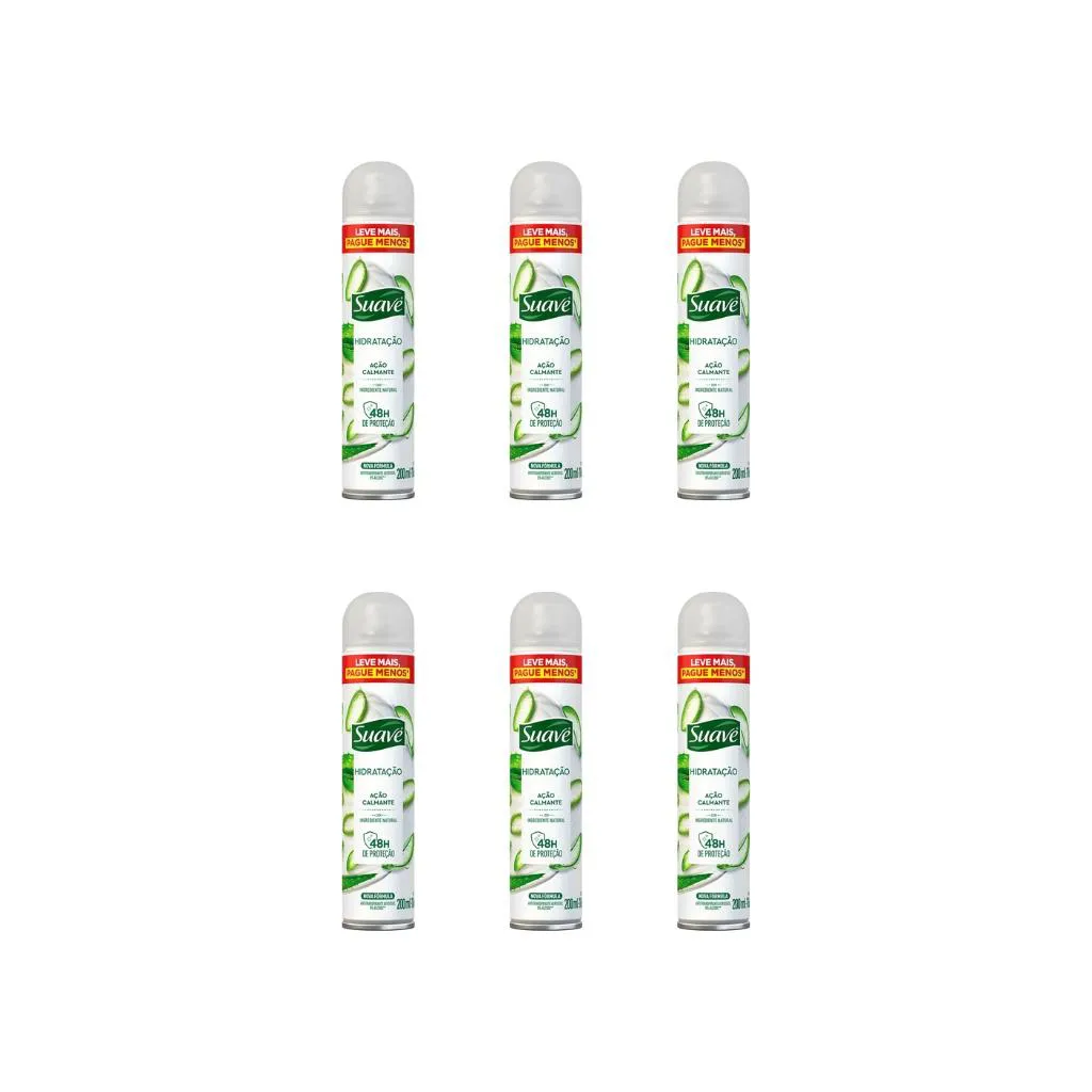DESODORANTE AERO SUAVE 200ML FEM HIDRATACAO-KIT C/6UN