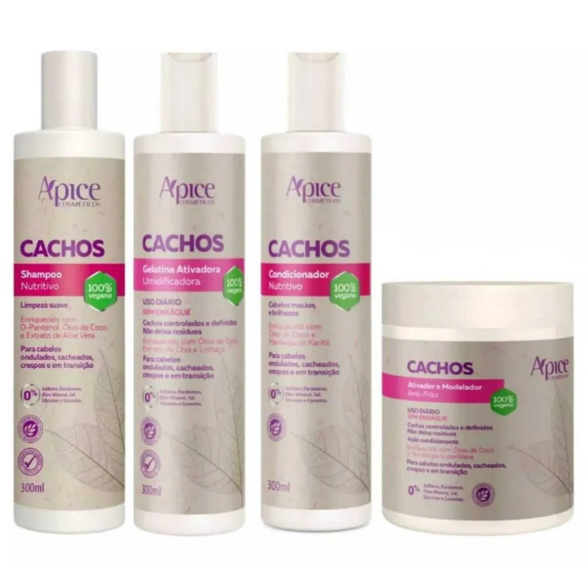 APICE KIT CACHOS TRATAMENTO COMPLETO (4 PRODUTOS)