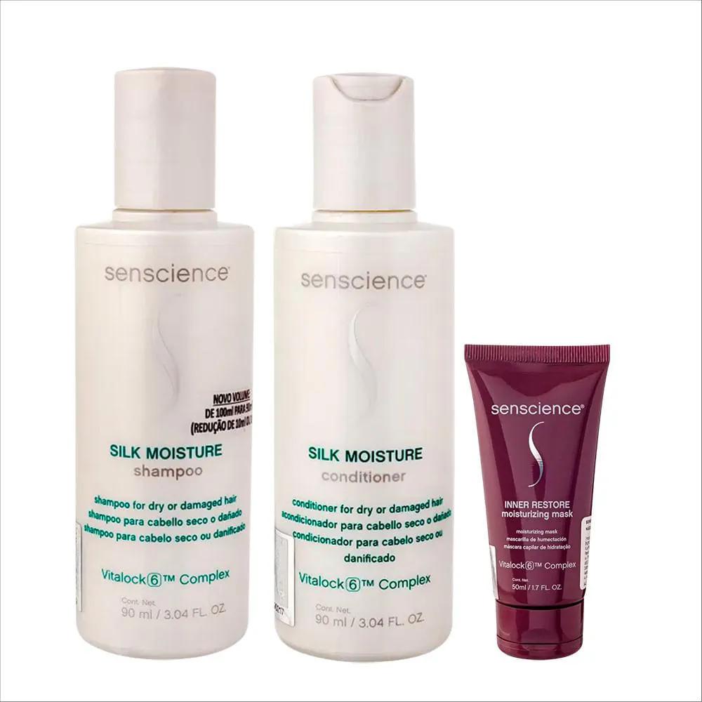 KIT SENSCIENCE MOISTURE - SHAMPOO 90ML + CONDICIONADOR 90ML + MáSCARA 50ML
