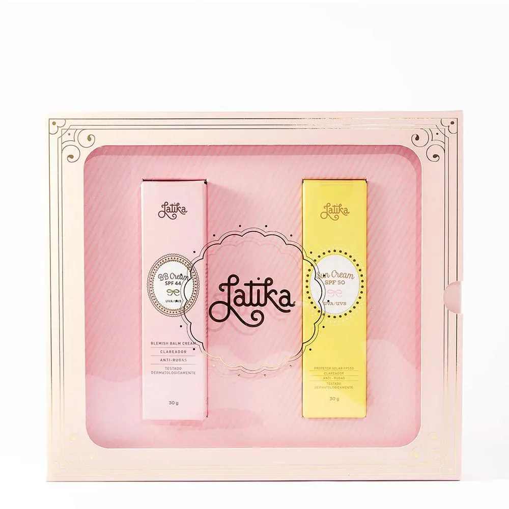 KIT LATIKA DREAM BOX 2 EM 1 BEGE MéDIO - BB CREAM 30G E SUN CREAM 30G