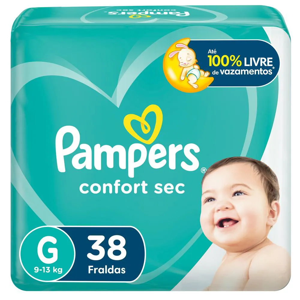 Fralda Pampers Confort Sec G 38 unidades