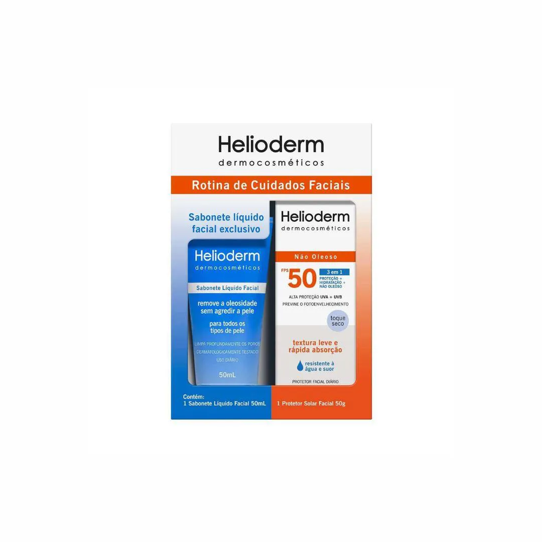 KIT DERMOCOSMéTICOS FPS50 + SABONETE LíQUIDO - HELIODERM