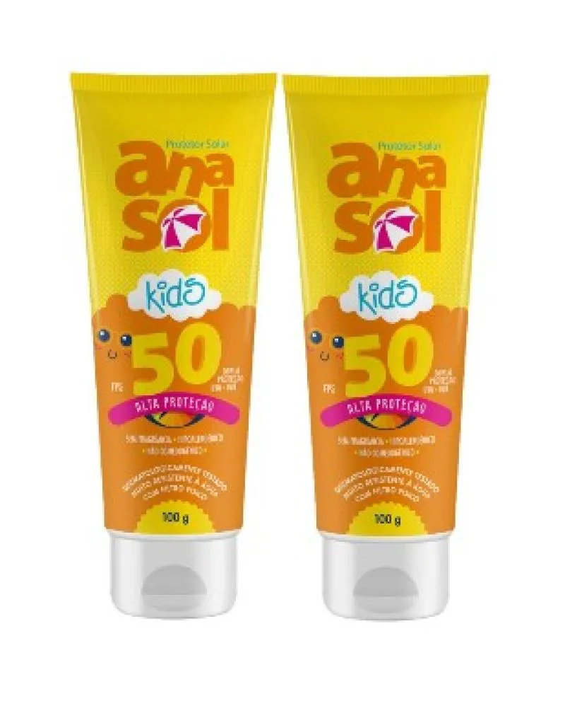 KIT 2X PROTETOR SOLAR CORPORAL ANASOL KIDS FPS50 COM 100G