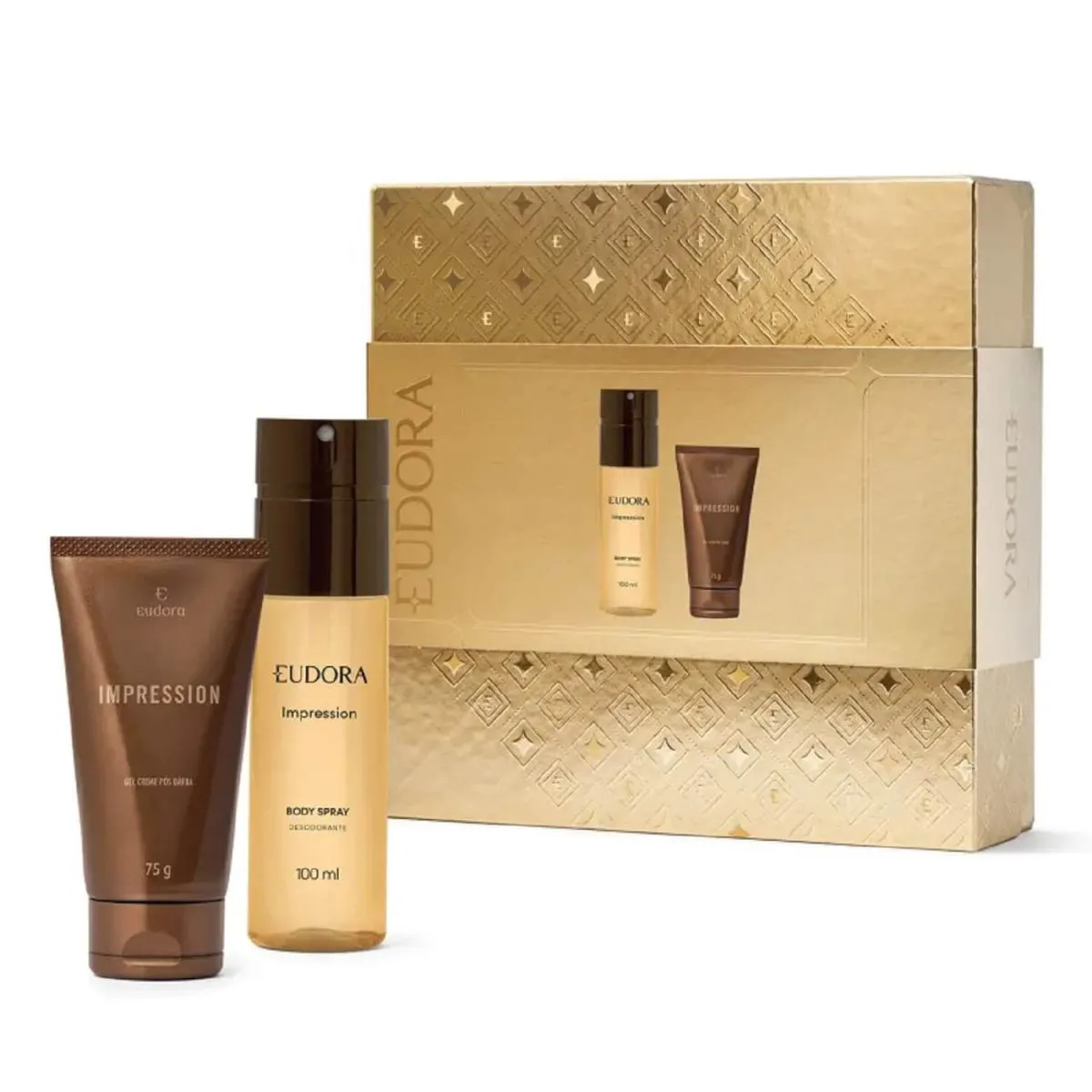 KIT IMPRESSION GEL CREME PóS BARBA 75G + DESODORANTE BODY SPRAY 100ML