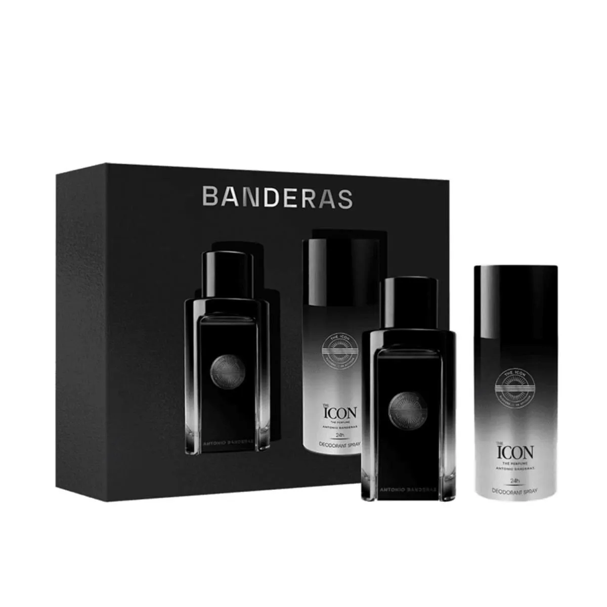 CONJUNTO THE ICON BANDERAS MASCULINO EAU DE PARFUM 100ML + DESODORANTE SPRAY 150ML