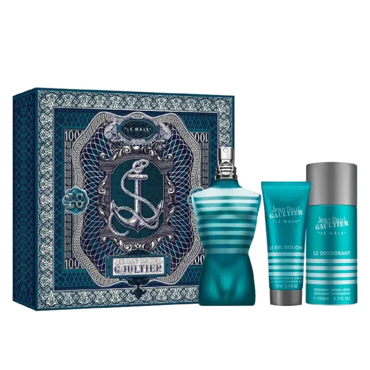 CONJUNTO LE MALE JEAN PAUL GAULTIER MASCULINO (3 PRODUTOS)