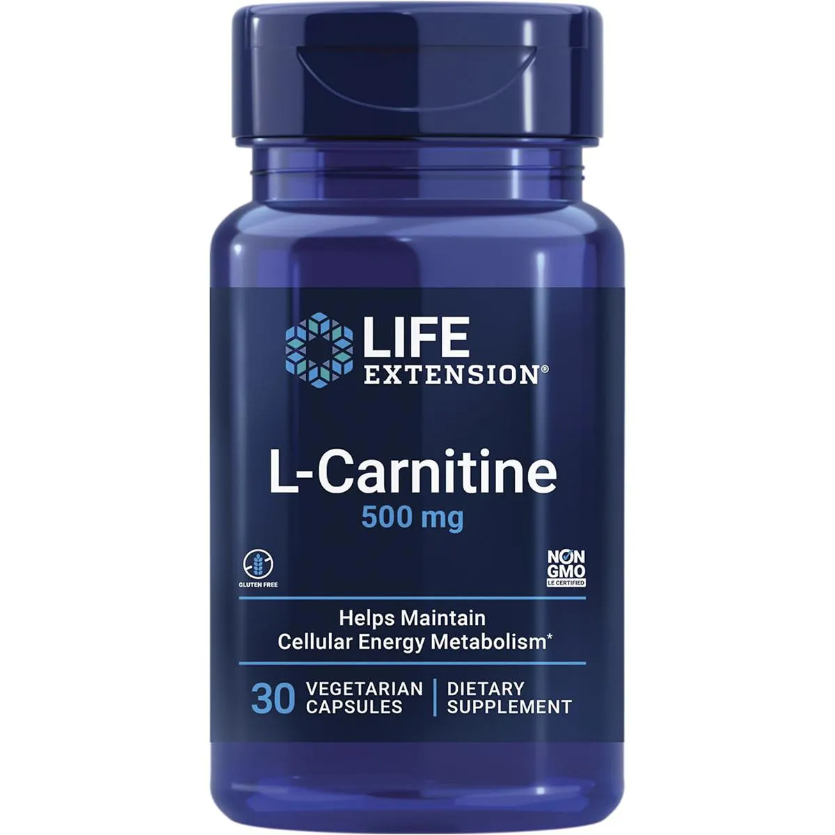 SUPLEMENTO ALIMENTAR L-CARNITINA 500 MG 30 CAPSULAS VEGETAIS LIFE EXTENSION