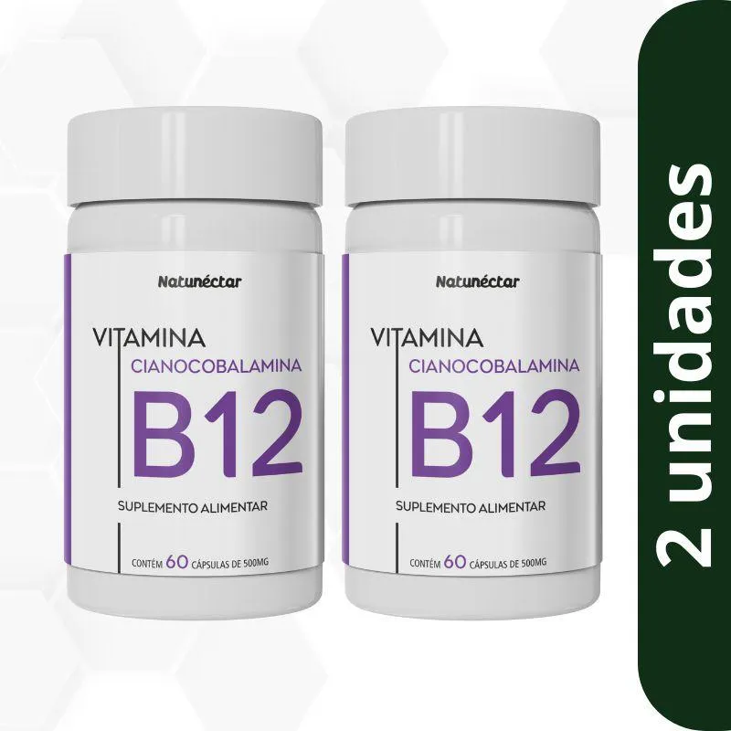 VITAMINA B12 (CIANOCOBALAMINA) NATUNéCTAR 500MG - 2 UNID (120 CáPSULAS)