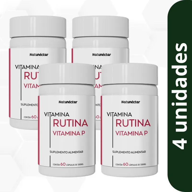 KIT VITAMINA P (RUTINA) NATUNECTAR 500MG - 4 UNID (240 CáPSULAS)