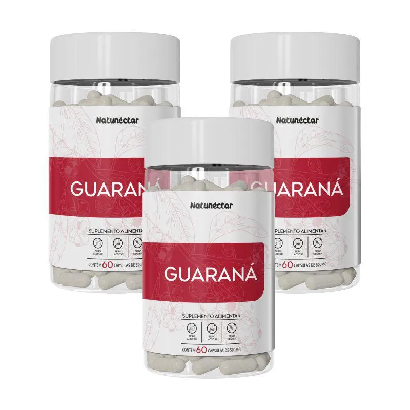 KIT GUARANá 500MG - 3 UNID (180 CáPSULAS)