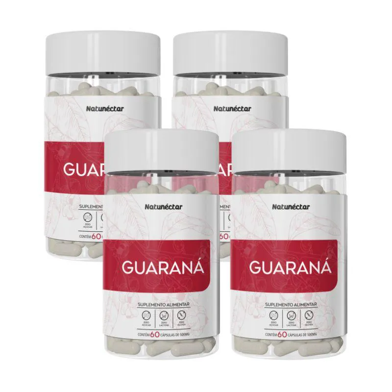 KIT GUARANá 500MG NATUNECTAR - 4 UNID (240 CáPSULAS)