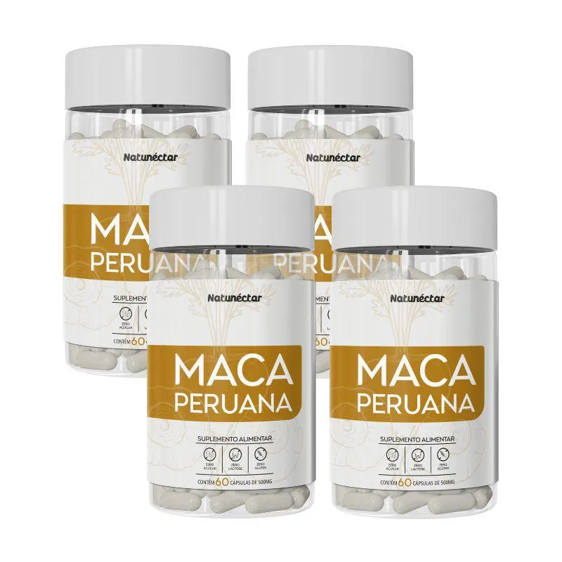 KIT MACA PERUANA 500MG – 4 UNID (240 CáPSULAS)