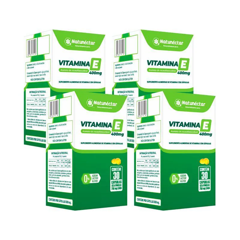 KIT VITAMINA E 400MG NATUNECTAR – 4 UNID (120 CáPSULAS)