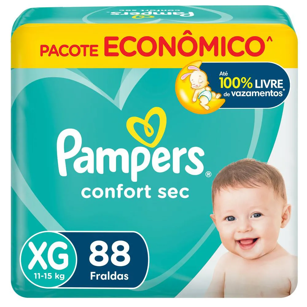 Fralda Pampers Confort Sec XG 88 unidades