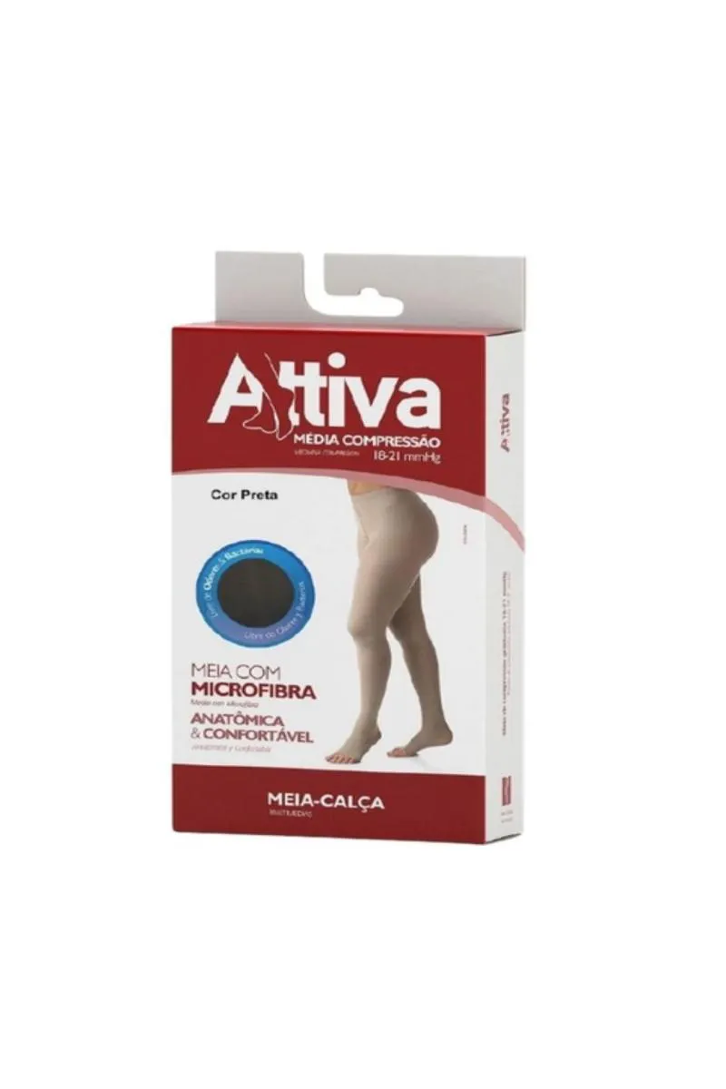 ATTIVA MEIA CALçA PONTEIRA ABERTA MéDIA COMPRESSãO 18-21MMHG