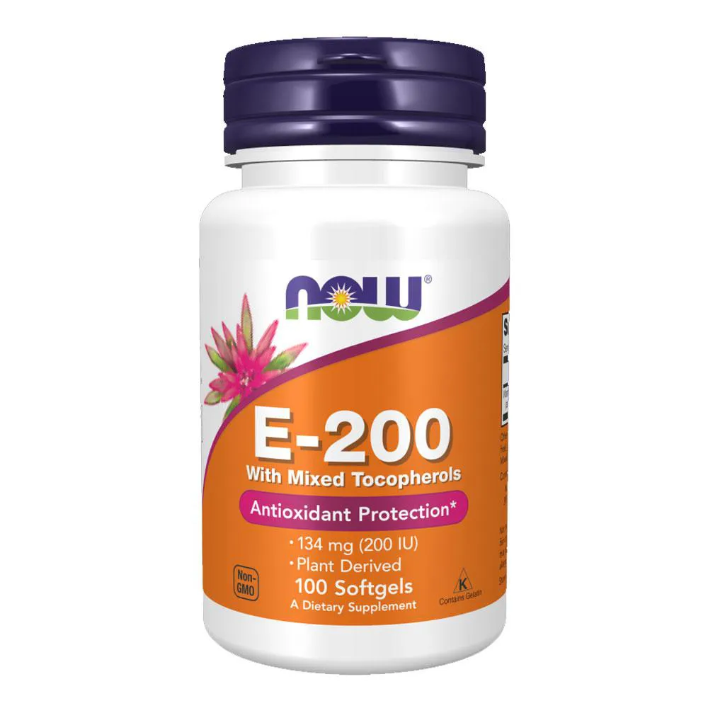 VITAMINA E-200 NOW FOODS TOCOFERóIS 100SOF IMPORTADO